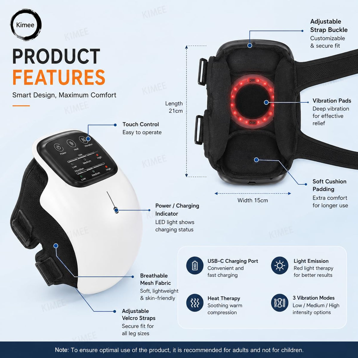 Heated Knee Massager for Pain Relief