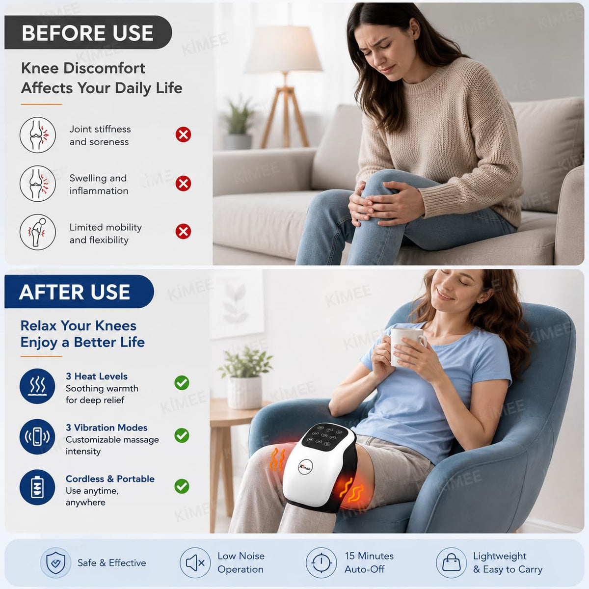 Heated Knee Massager for Pain Relief